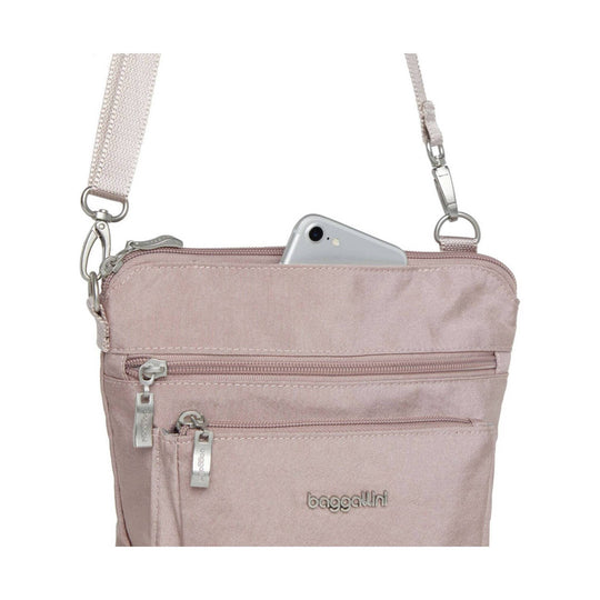 Baggallini Women's Modern Pocket CrossBody - Blush Shimmer - Lenny's Shoe & Apparel