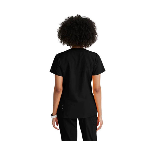 Barco Women's Racer Scrub Top - Black - Lenny's Shoe & Apparel