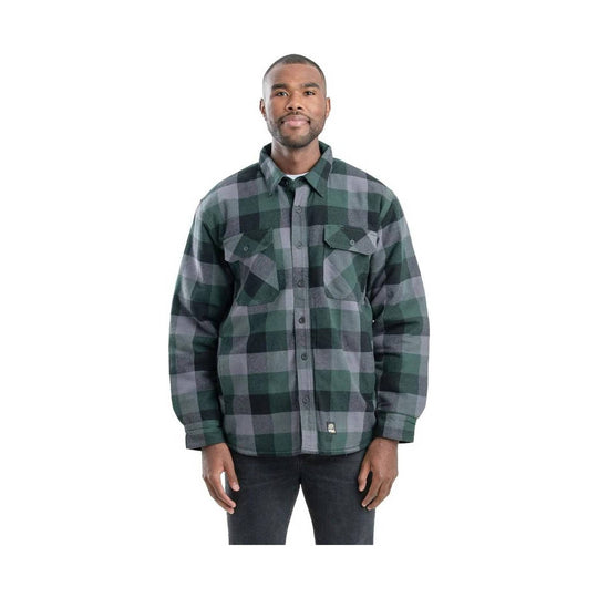 Berne Men's Flannel Shirt Jac - Plaid Green - Lenny's Shoe & Apparel