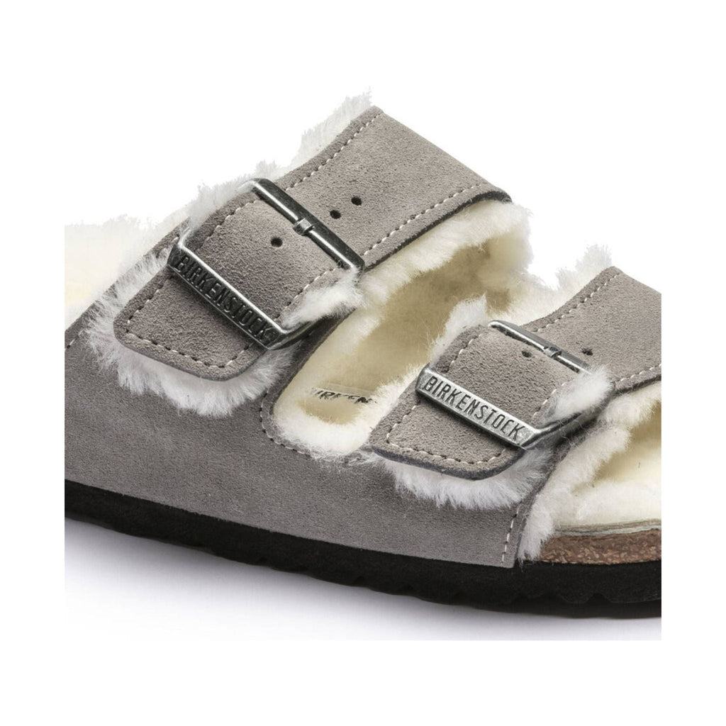 Birkenstock Arizona Shearling Sandal - Stone - Lenny's Shoe & Apparel