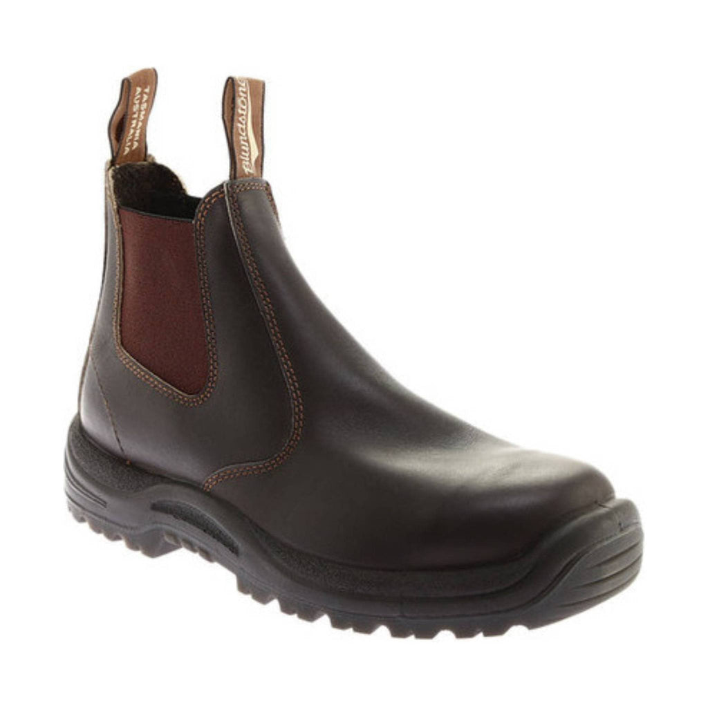 Blundstone Men`s Work Safety Boot Soft Toe - Stout Brown - Lenny's Shoe & Apparel