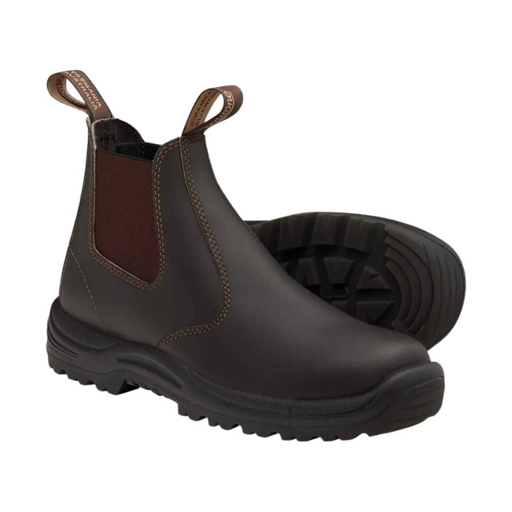 Blundstone Men`s Work Safety Boot Soft Toe - Stout Brown - Lenny's Shoe & Apparel
