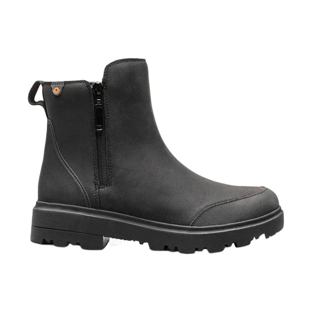 Bogs Women's Holly Zip Leather Rain Boot - Black - Lenny's Shoe & Apparel