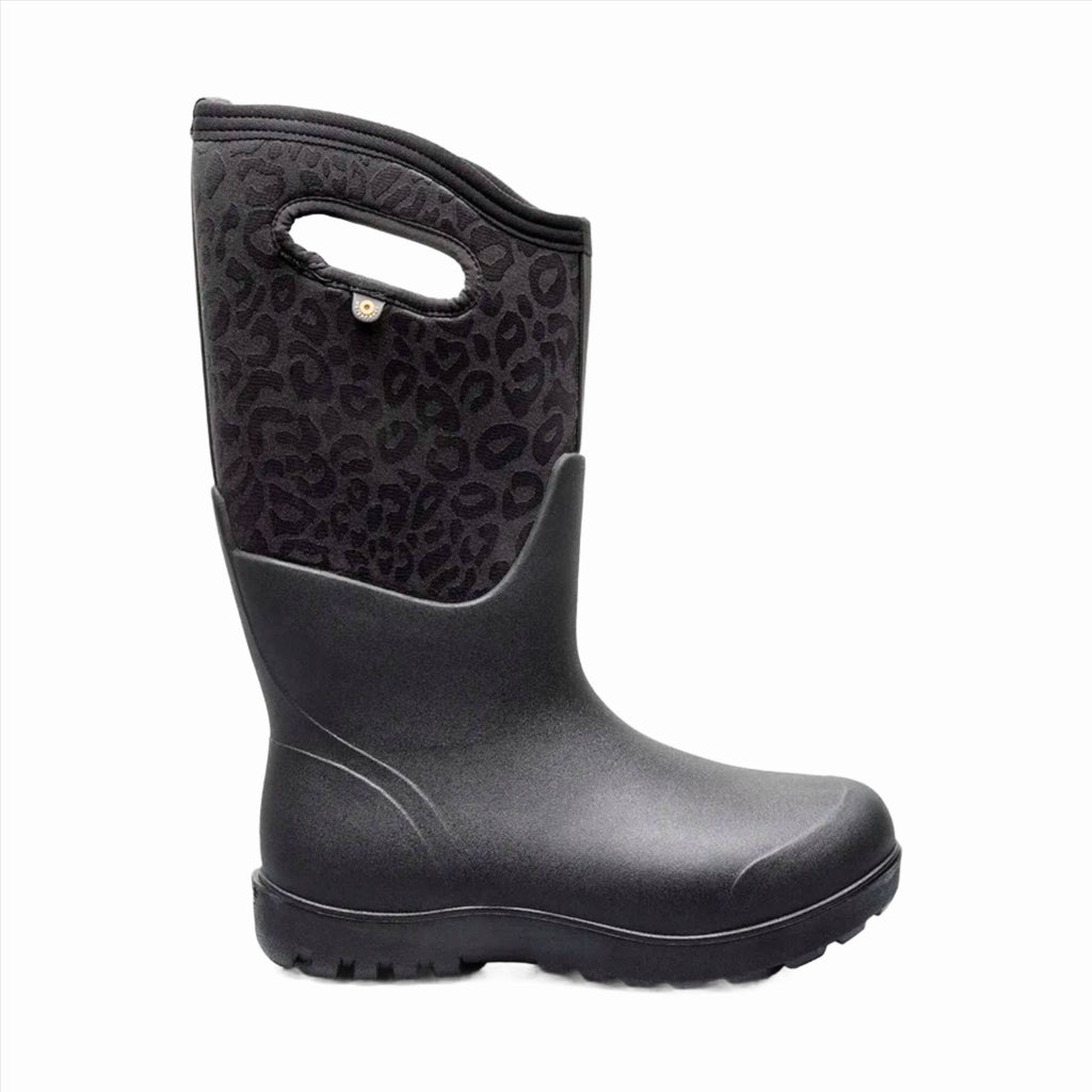 Bogs Women's Neo Classic Tonal Leopard Rain Boot - Black - Lenny's Shoe & Apparel