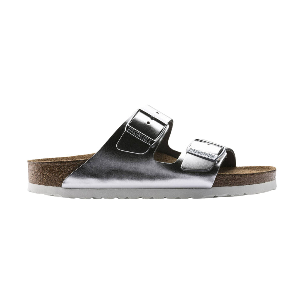 Brikenstock Arizona Soft Footbed Sandal - Metallic Silver - Lenny's Shoe & Apparel