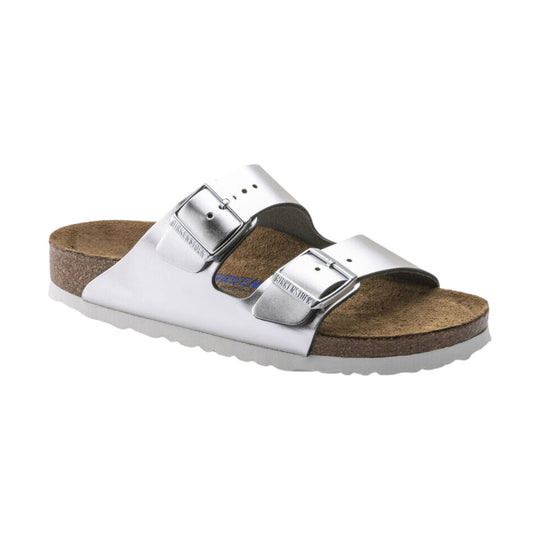 Brikenstock Arizona Soft Footbed Sandal - Metallic Silver - Lenny's Shoe & Apparel