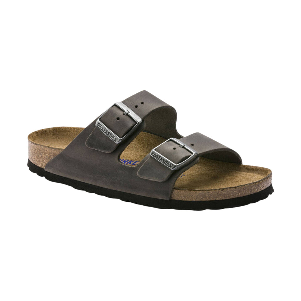 Brikenstock Arizona Soft Footbed Sandal - Oiled Leather Iron - Lenny's Shoe & Apparel
