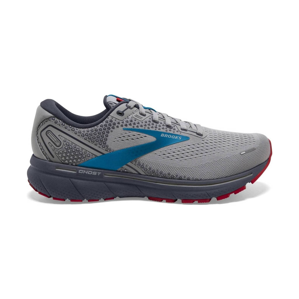 Brooks Men's Ghost 14 Road Running Shoes - Grey/Blue/Red - Lenny's Shoe & Apparel