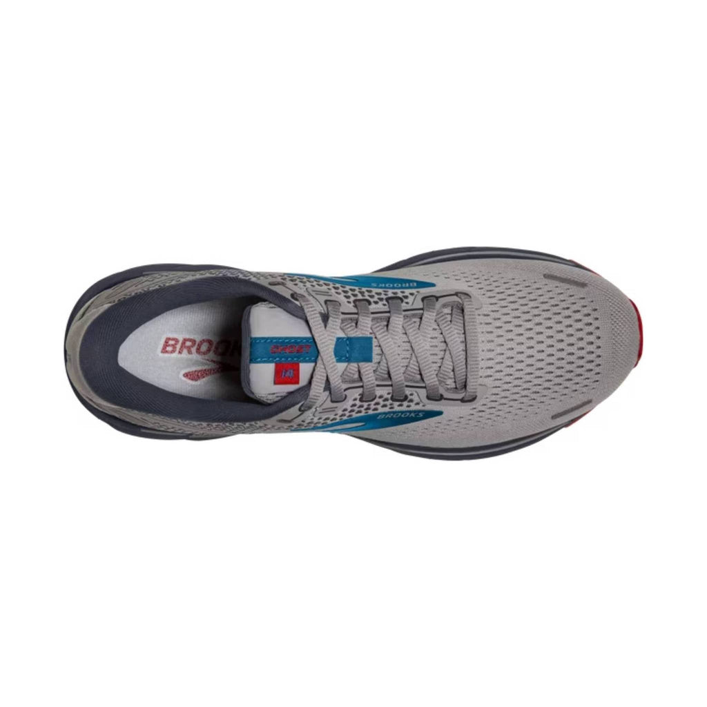 Brooks Men's Ghost 14 Road Running Shoes - Grey/Blue/Red - Lenny's Shoe & Apparel