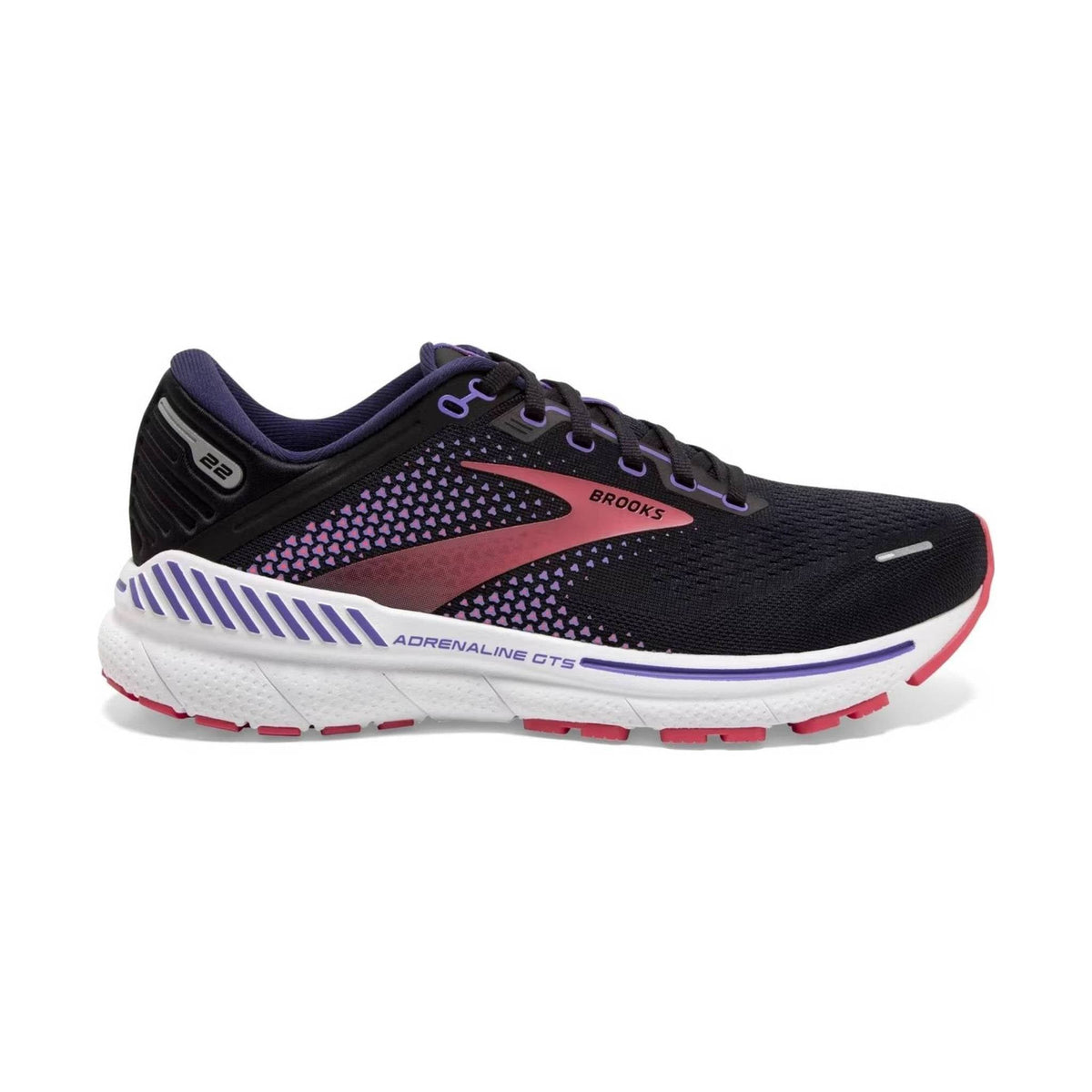 Brooks Women's Adrenaline GTS 22 Road Running Shoes - Black/Purple/Cor ...
