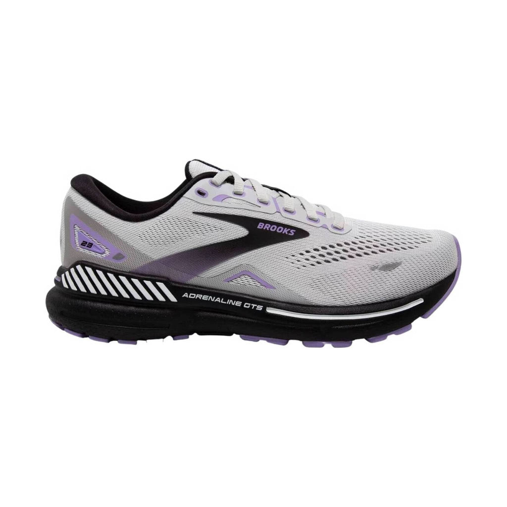 Brooks Women's Adrenaline GTS 23 Running Shoe - Grey/Black/Purple - Lenny's Shoe & Apparel