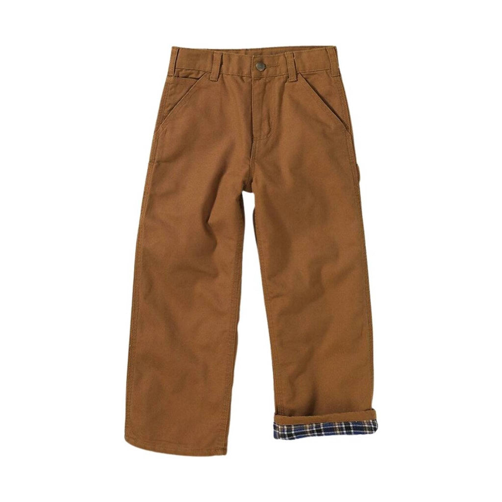 Carhartt Kids' Canvas Dungaree Flannel Lined Jean - Brown - Lenny's Shoe & Apparel