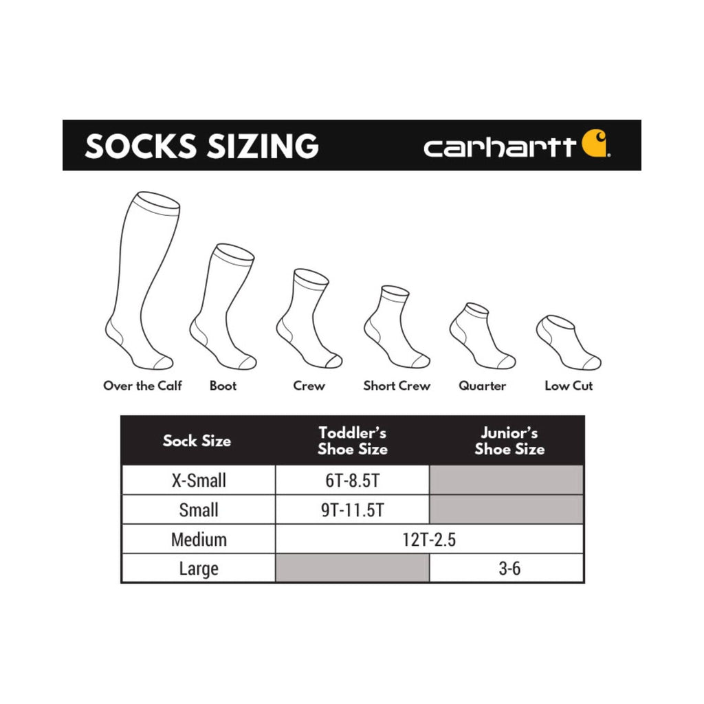Carhartt Kids' Heavyweight Camp Crew 4 Pack Socks - Green/Grey/Orange - Lenny's Shoe & Apparel