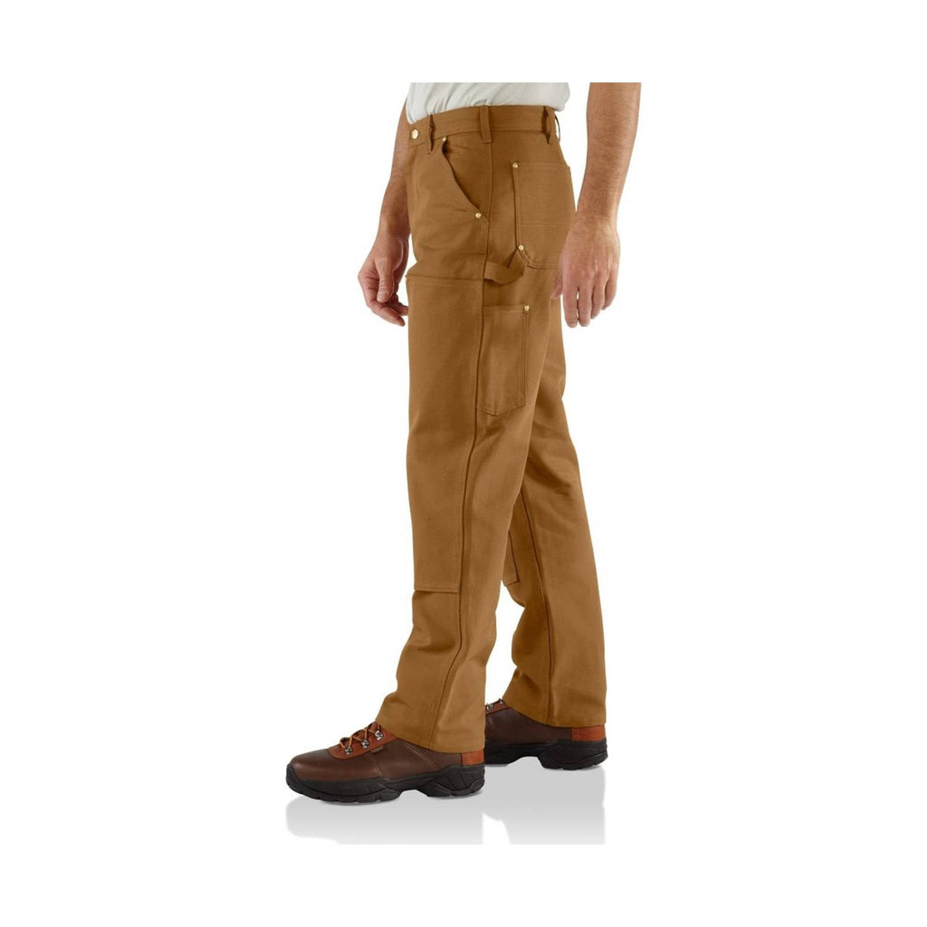 Carhartt Men's Firm Duck Double Front Work Dungaree - Brown - Lenny's Shoe & Apparel
