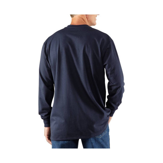 Dark navy long-sleeve shirt shown from the back