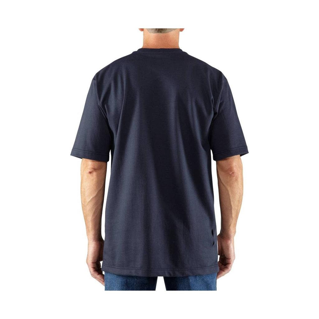 Carhartt Men's Flame Resistant Force Cotton Short Sleeve T Shirt - Dark Navy - Lenny's Shoe & Apparel