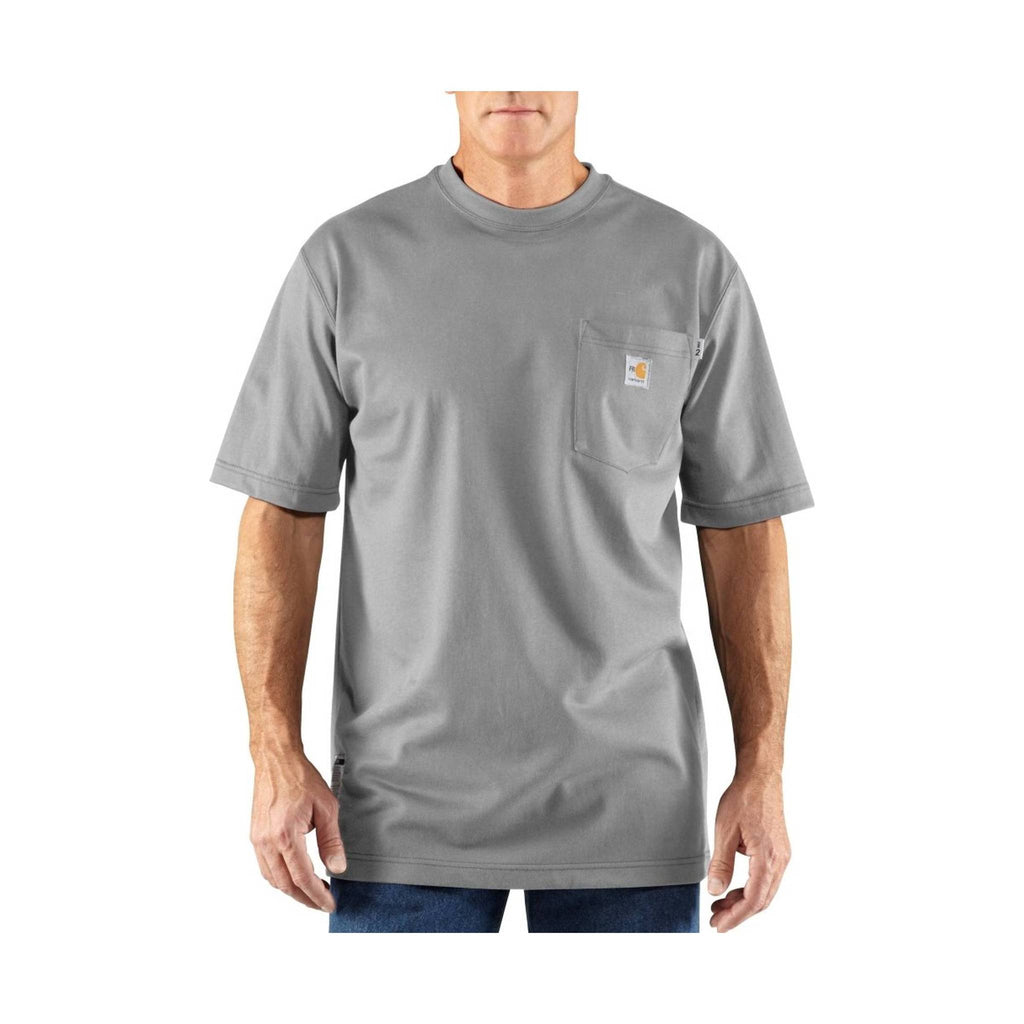 Carhartt Men's Flame Resistant Force Cotton Short Sleeve T Shirt - Light Gray - Lenny's Shoe & Apparel