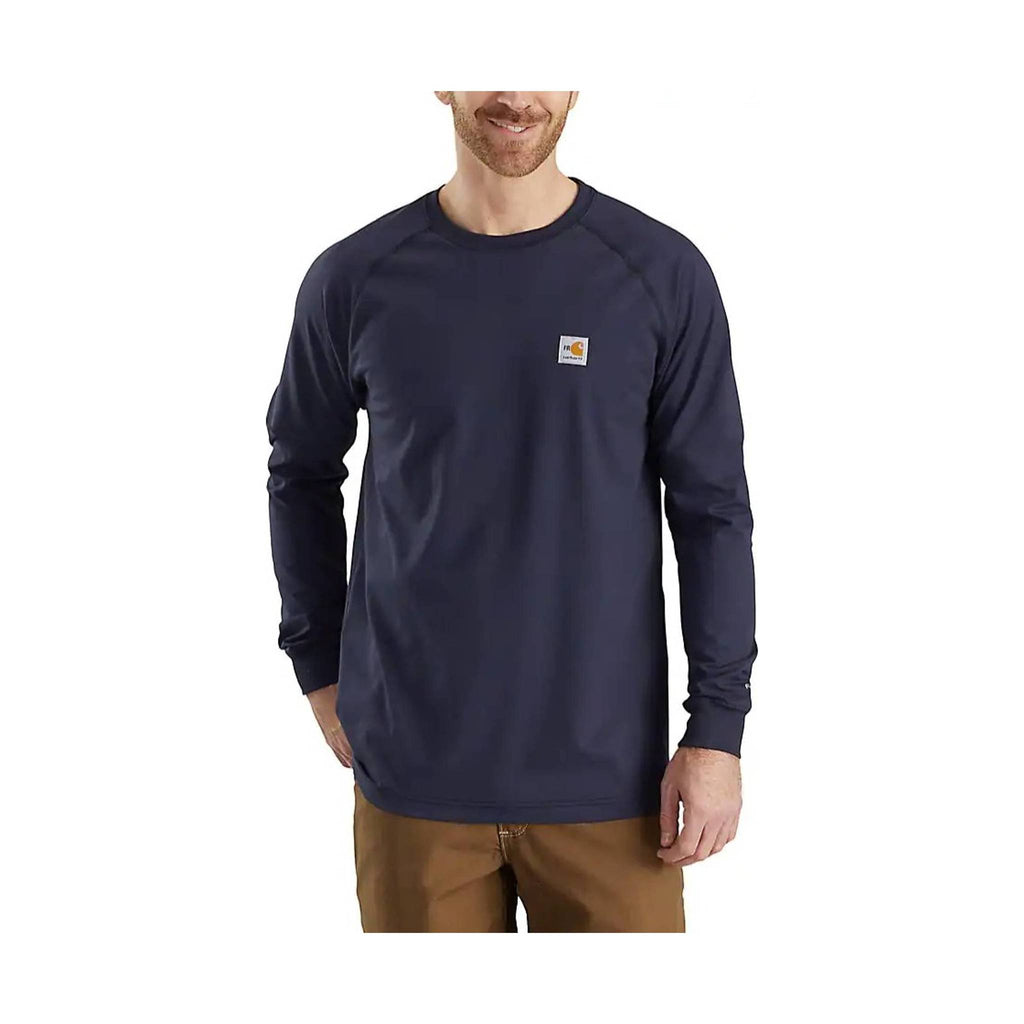 Carhartt Men's Flame Resistant Force Long-Sleeve T Shirt - Dark Navy - Lenny's Shoe & Apparel