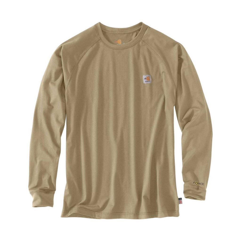 Carhartt Men's Flame Resistant Force Long-Sleeve T Shirt - Khaki - Lenny's Shoe & Apparel