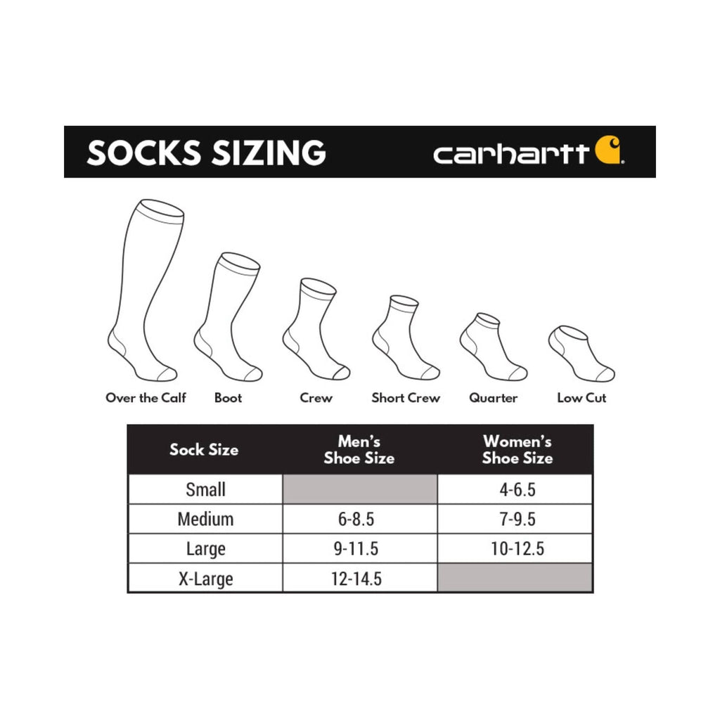 Carhartt Men's Force Midweight Logo Crew 3 Pack Socks - White/Grey - Lenny's Shoe & Apparel