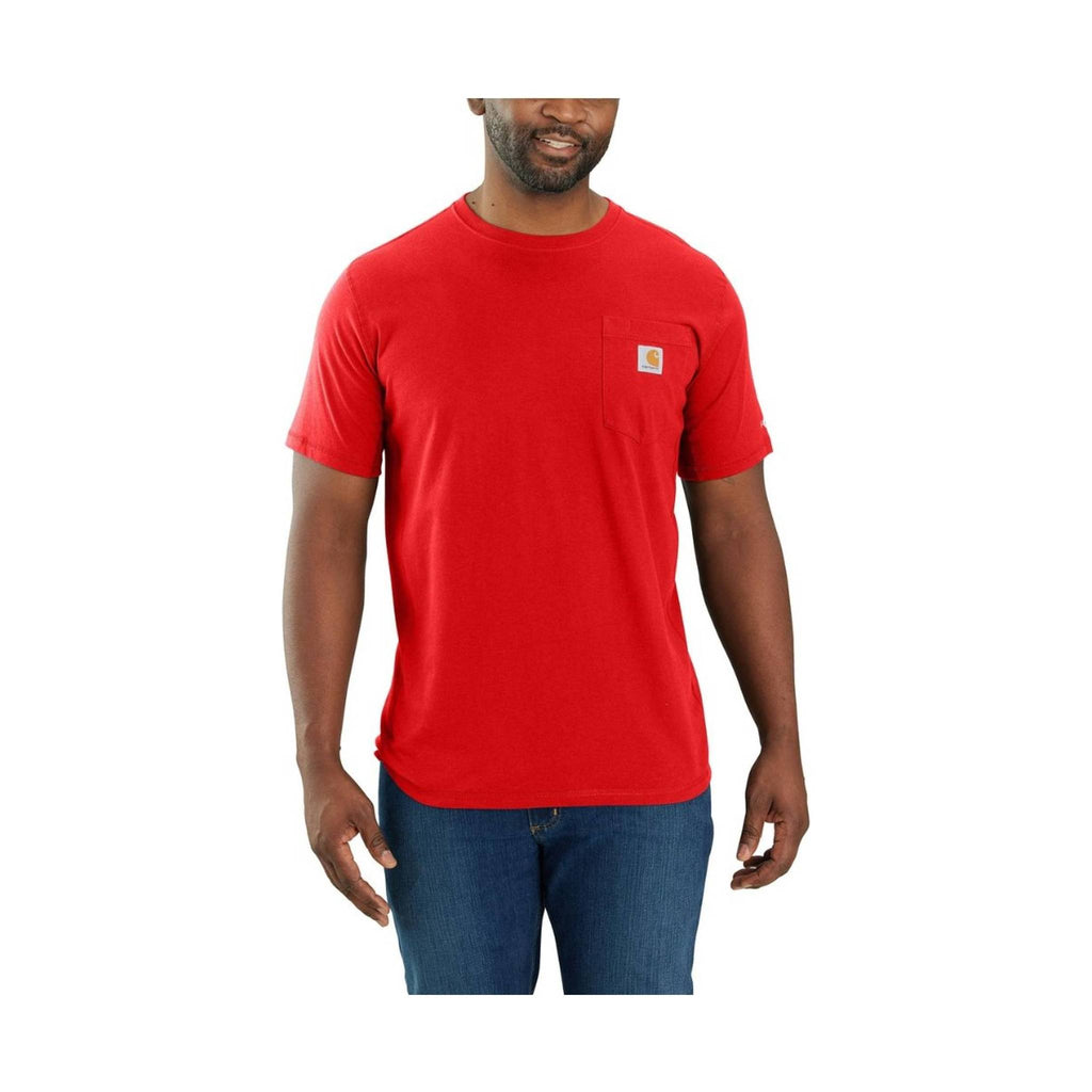 Carhartt Men's Force Relaxed Fit Short-Sleeve Pocket T-Shirt - Fire Red - Lenny's Shoe & Apparel