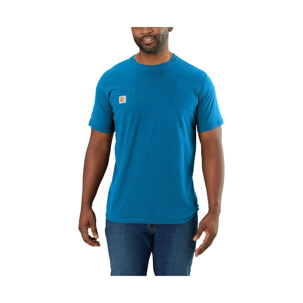 Carhartt Men's Force Relaxed Fit Short-Sleeve Pocket T-Shirt - Marine Blue - Lenny's Shoe & Apparel