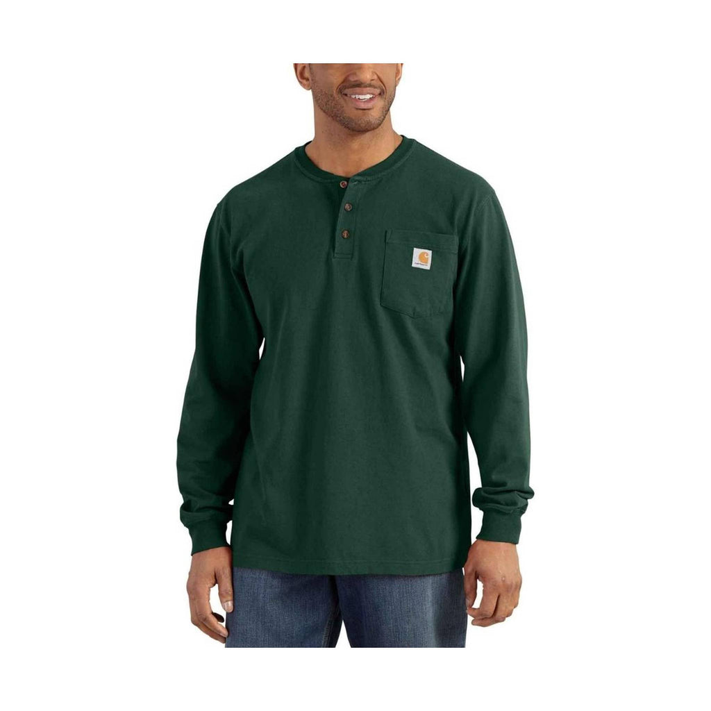 Carhartt Men's Long Sleeve Workwear Henley - Hunter Green - Lenny's Shoe & Apparel