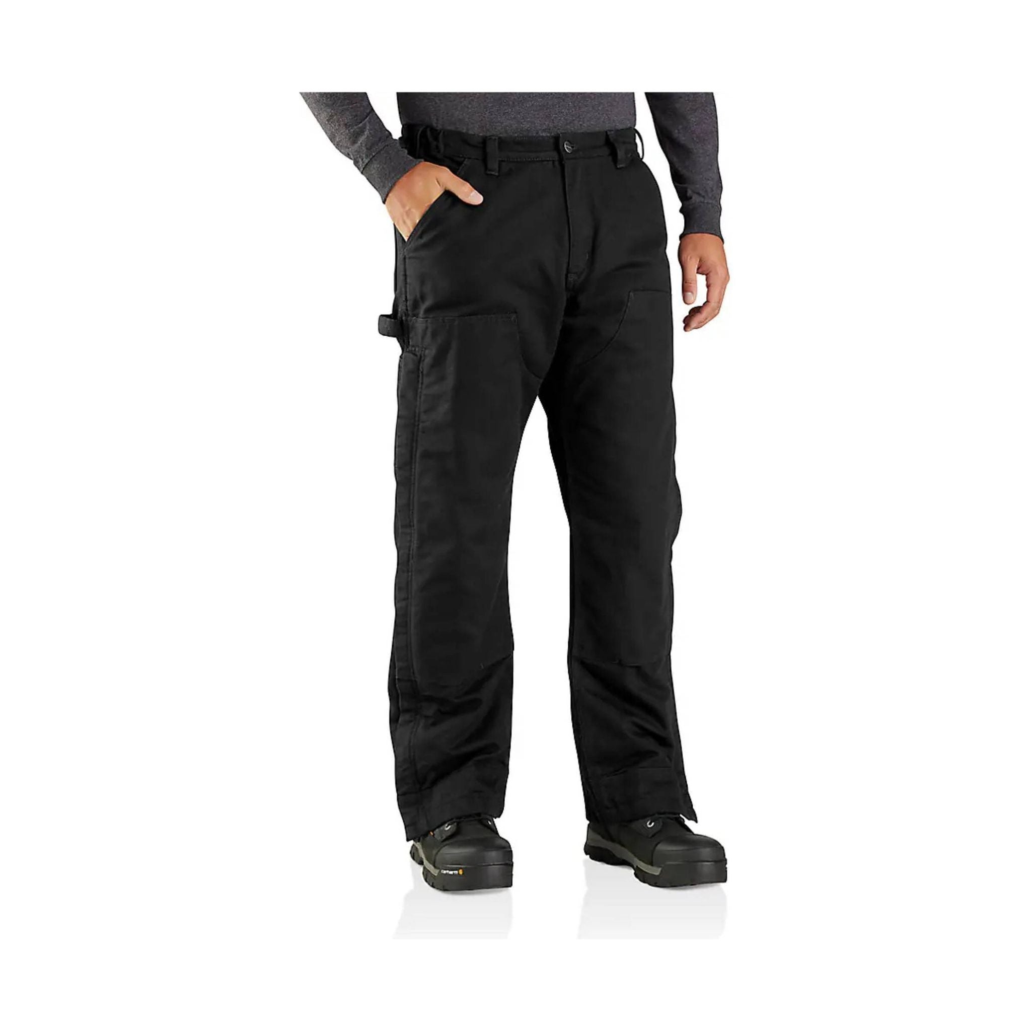 Carhartt Men's Loose Fit Washed Duck Insulated Pant - Black XL / Blk / Sht