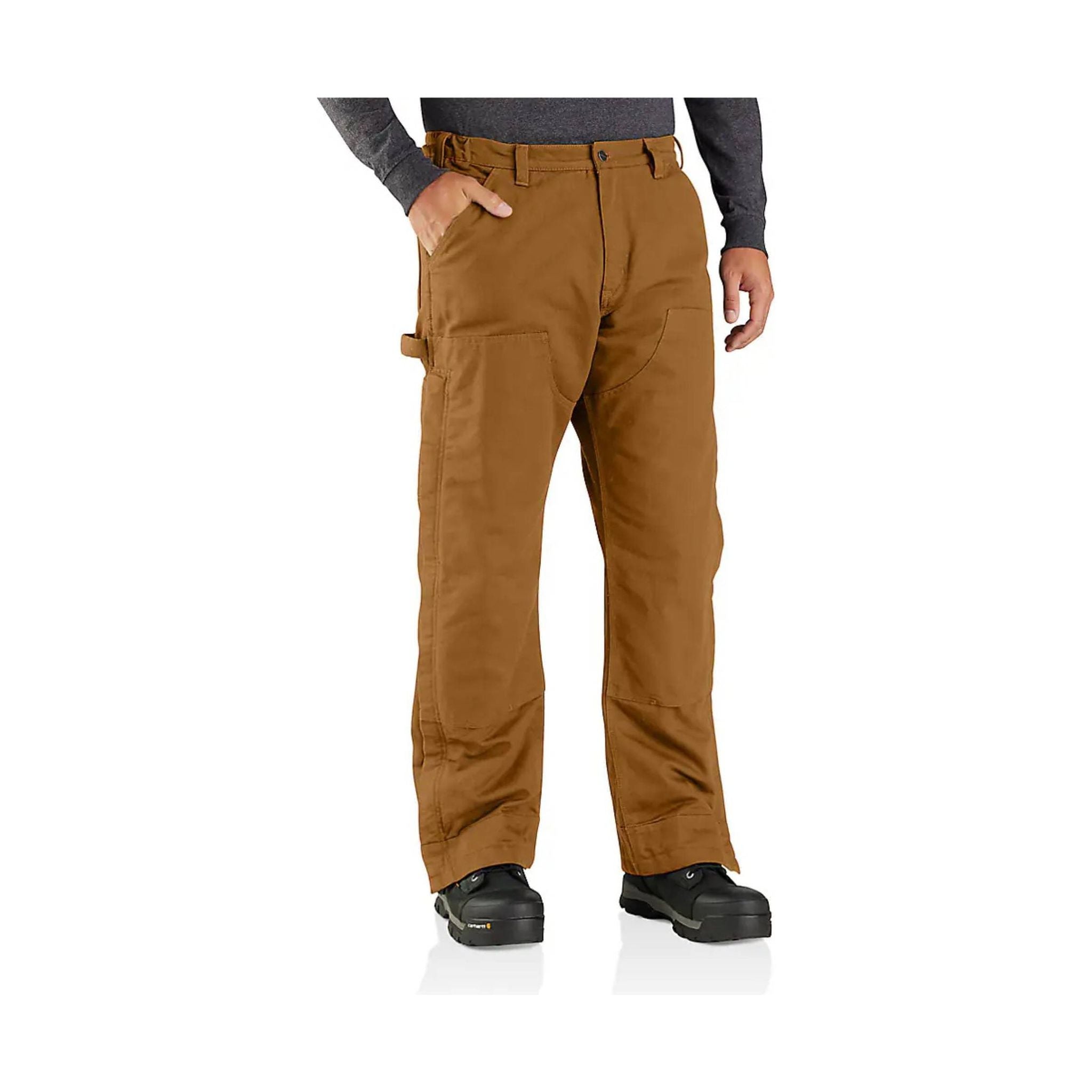 Carhartt Loose-Fit Washed-Duck Double-Front Utility Work Pants for Men