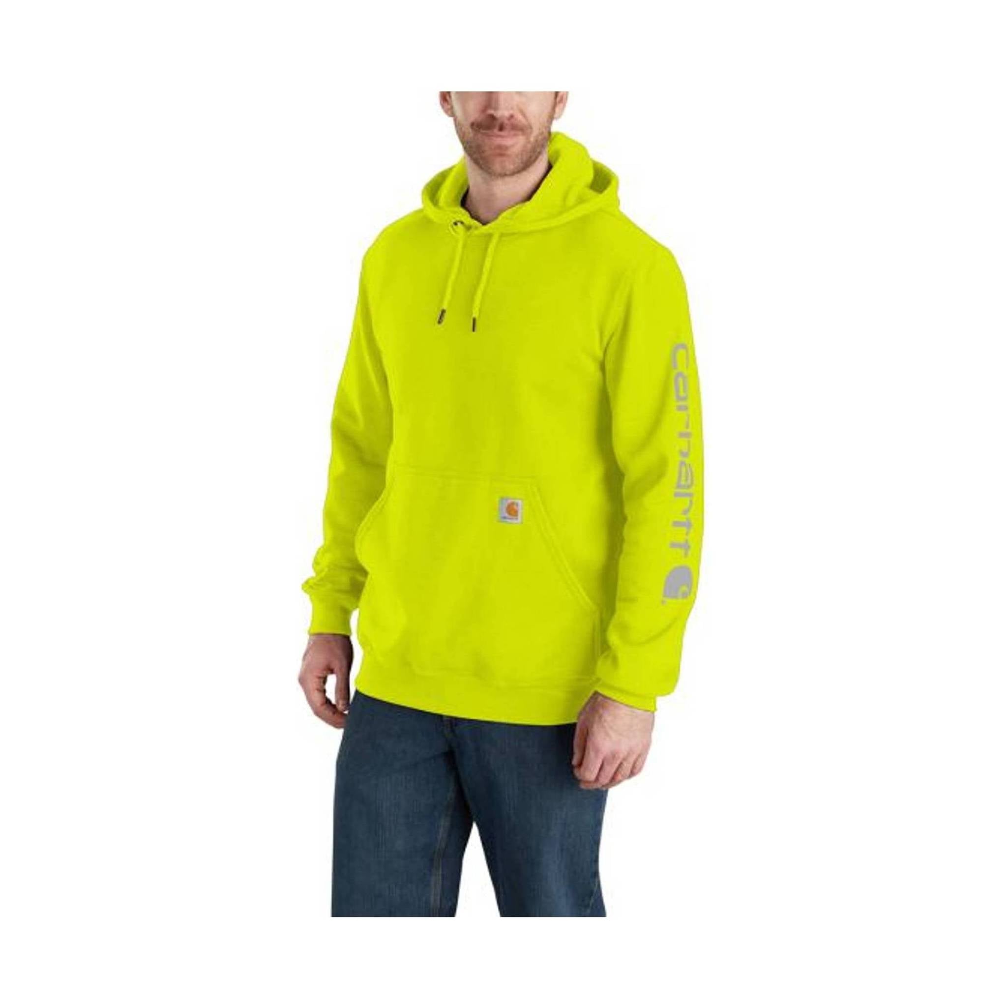 Carhartt Men's Midweight Hooded Logo Sweatshirt Bright Lime