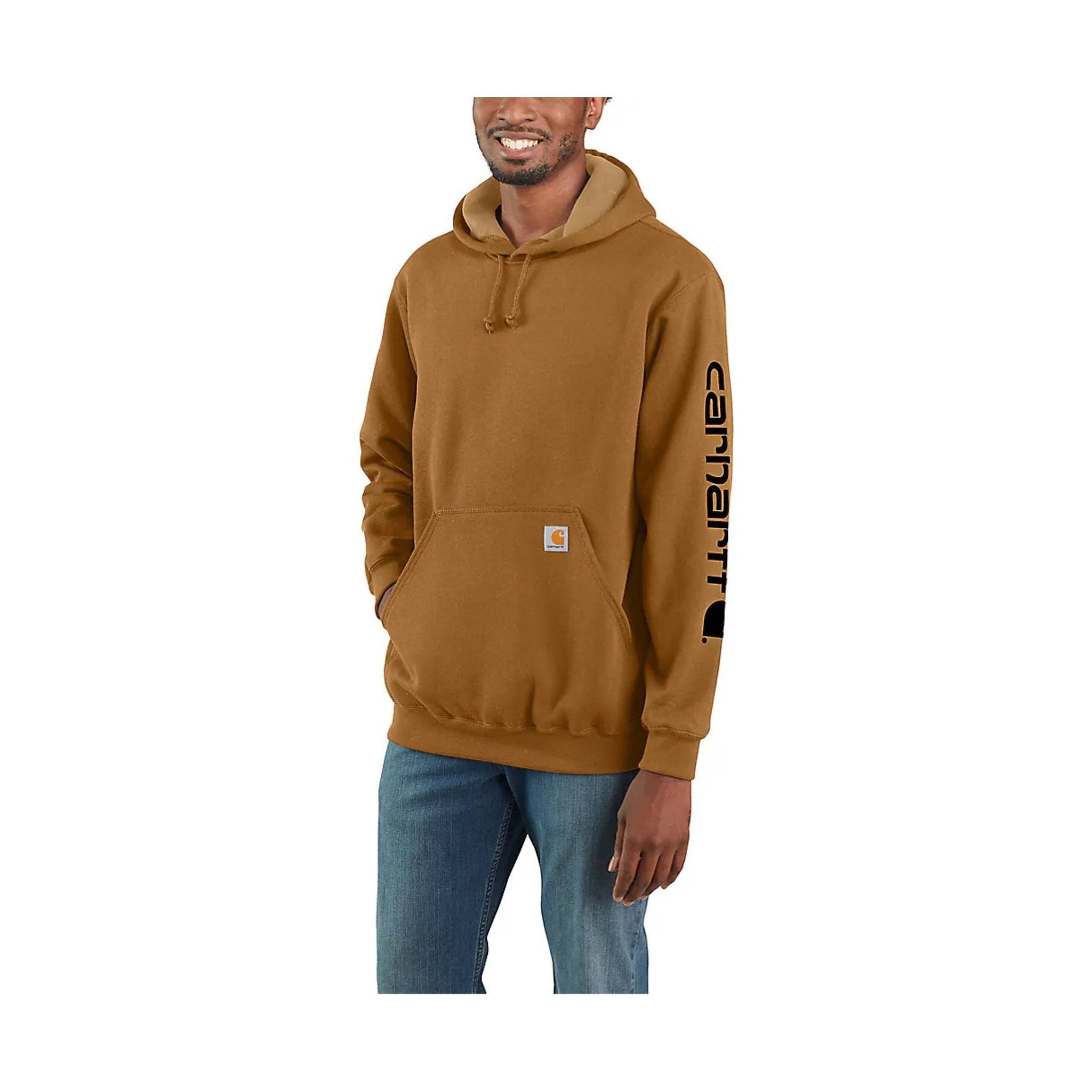 Carhartt Men's Midweight Hooded Logo Sweatshirt Carhartt Brown