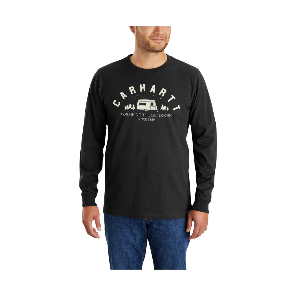 Carhartt Men's Relaxed Fit Heavyweight Long Sleeve Camper Graphic T Shirt - Black - Lenny's Shoe & Apparel