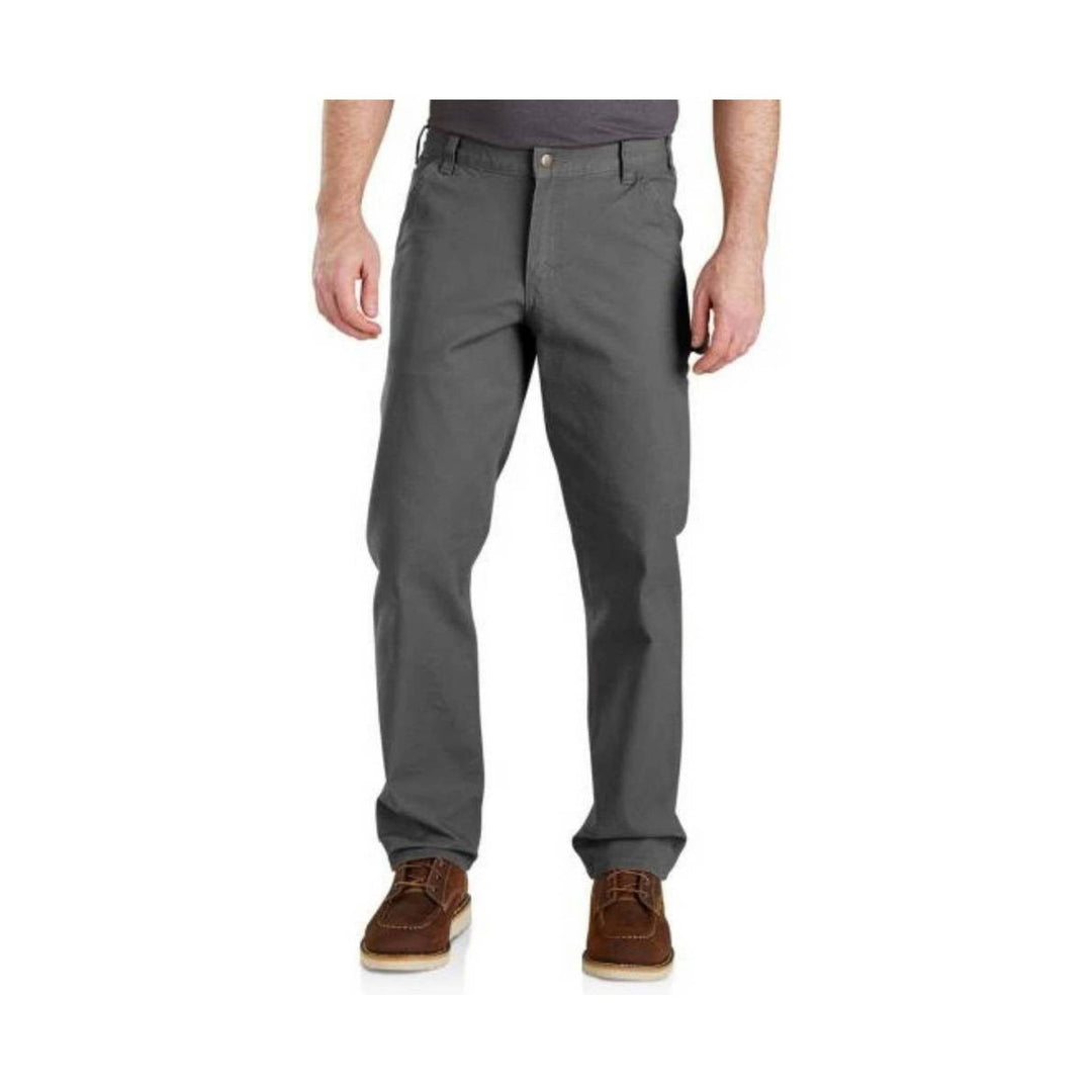 Gray relaxed-fit work pants shown from the front