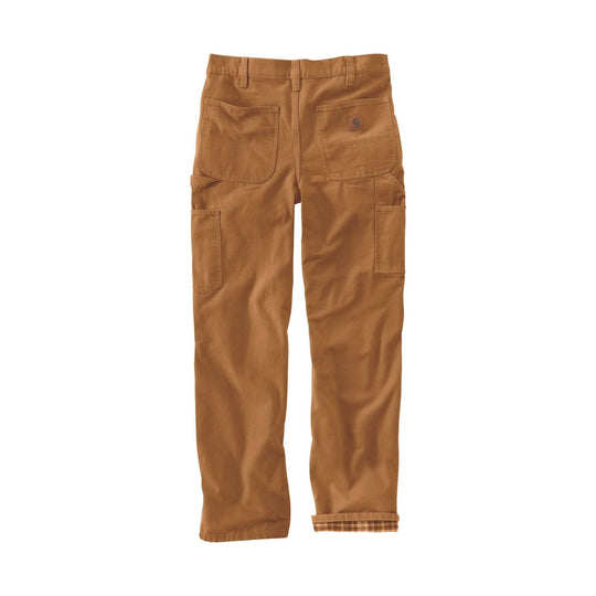 Brown work pants with large front and side cargo pockets