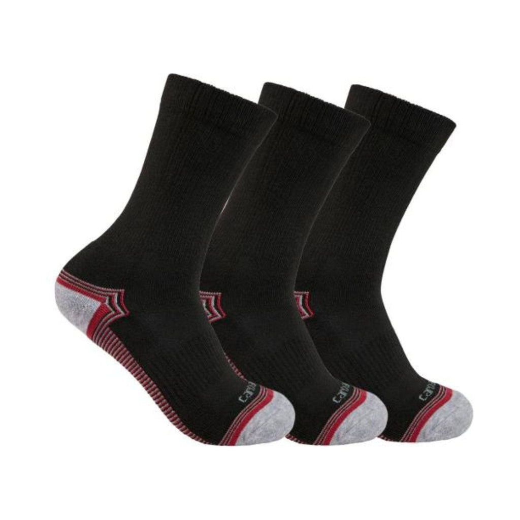 Carhartt Women's Force Midweight Crew 3 Pack Socks - Black - Lenny's Shoe & Apparel