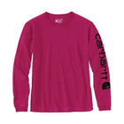 Carhartt Women's Long Sleeve Logo T-Shirt - Beet Red Heather - Lenny's Shoe & Apparel