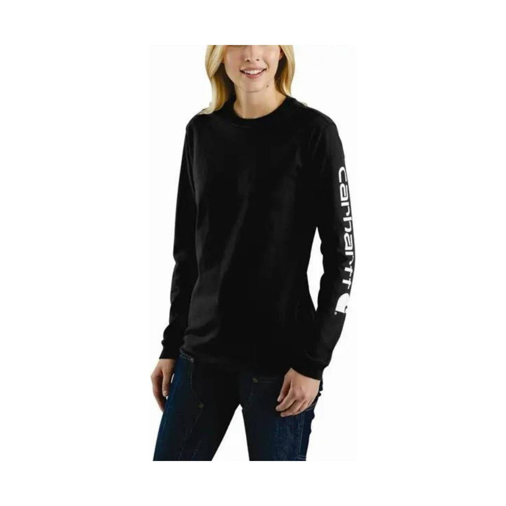 Carhartt Women's Long Sleeve Logo T-Shirt - Black - Lenny's Shoe & Apparel
