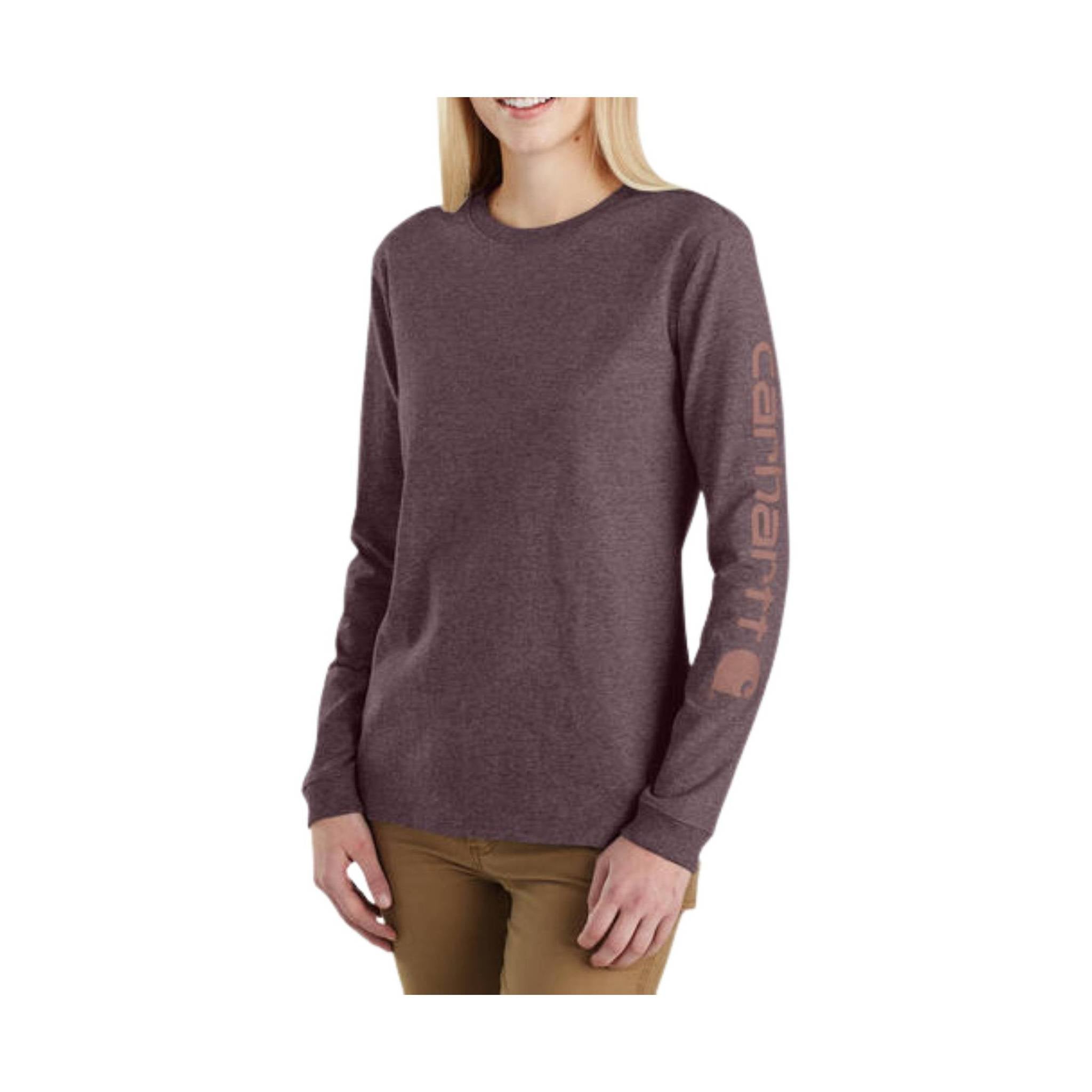 Carhartt Women's Long Sleeve Logo T-Shirt Blackberry Heather