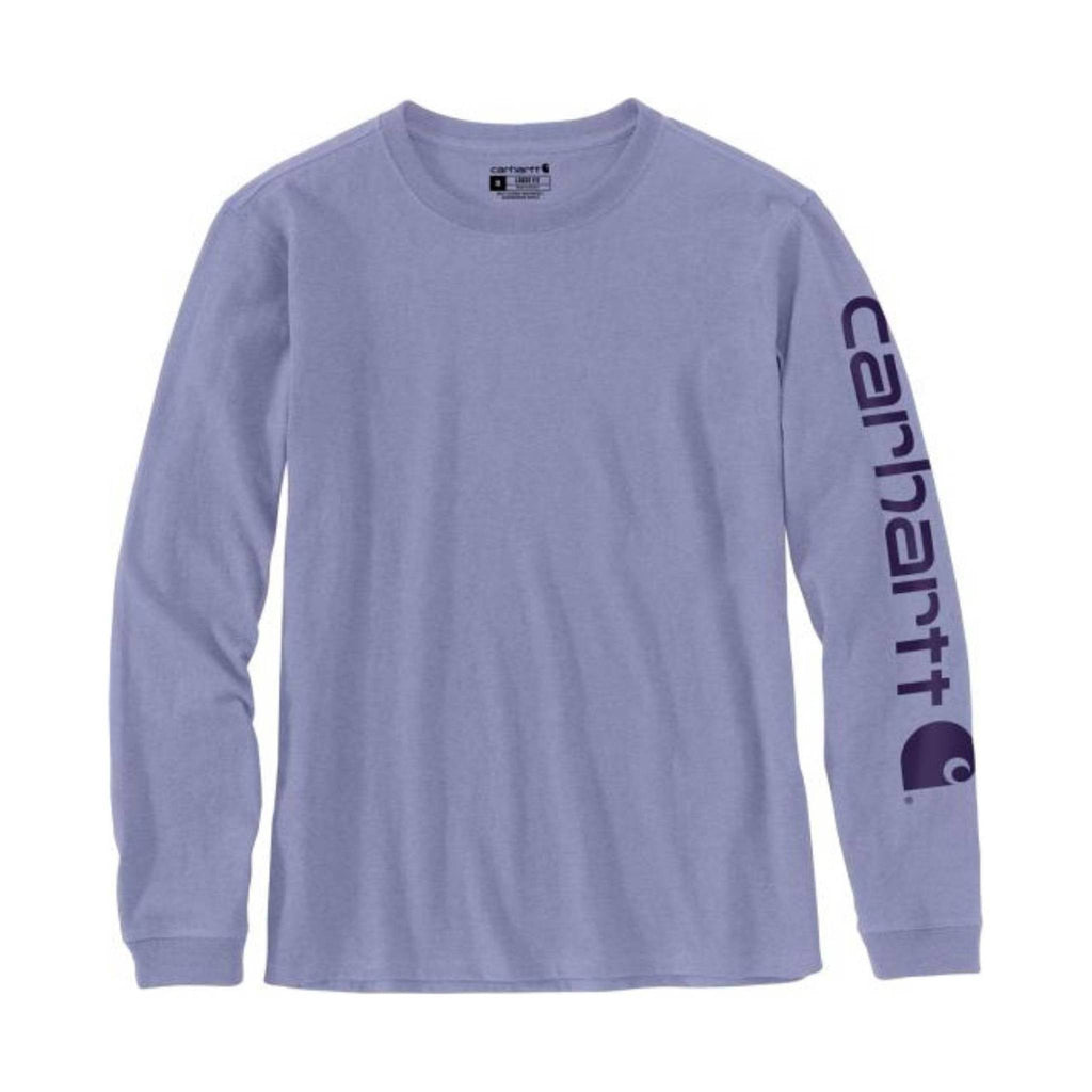 Carhartt Women's Long Sleeve Logo T-Shirt - Soft Lavender Heather - Lenny's Shoe & Apparel