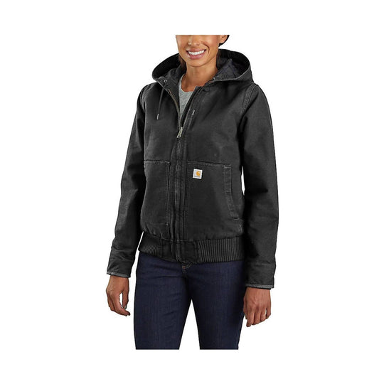 Carhartt Women's Loose Fit Washed Duck Insulated Active Jacket - Black - Lenny's Shoe & Apparel