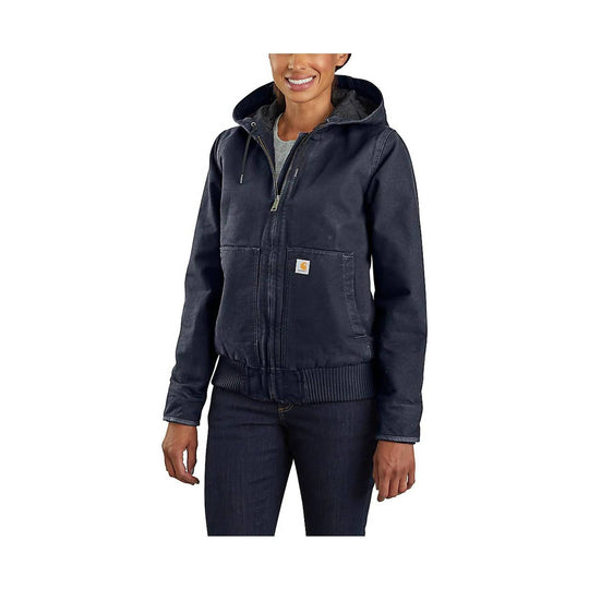 Carhartt Women's Loose Fit Washed Duck Insulated Active Jacket - Navy - Lenny's Shoe & Apparel