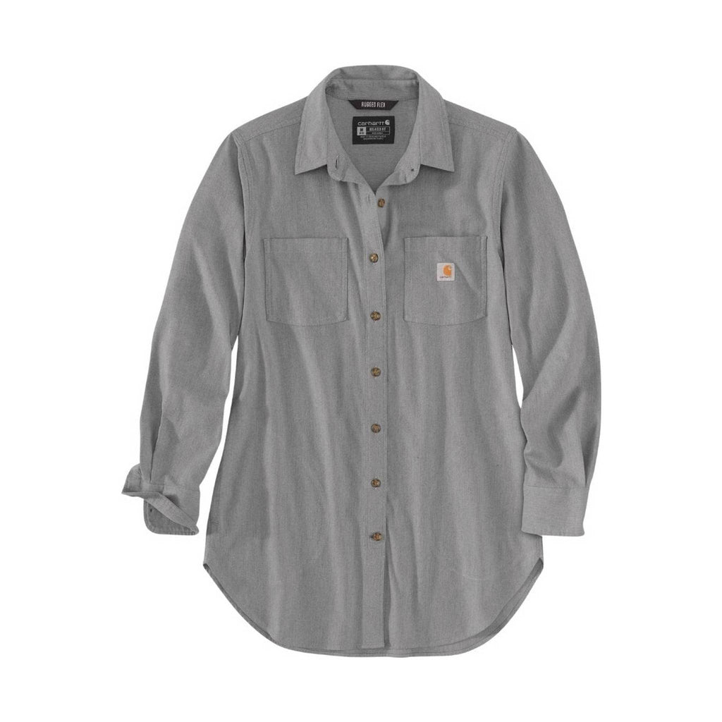 Carhartt Women's Relaxed Fit Midweight Flannel Tunic - Asphalt Heather - Lenny's Shoe & Apparel
