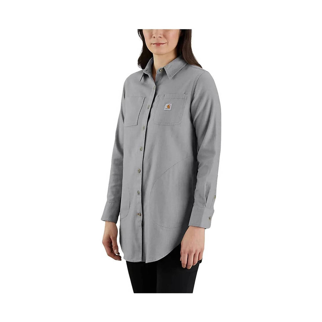 Carhartt Women's Relaxed Fit Midweight Flannel Tunic - Asphalt Heather - Lenny's Shoe & Apparel