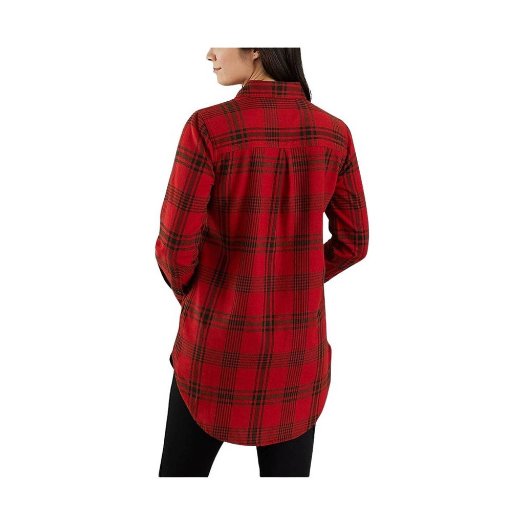 Carhartt Women's Relaxed Fit Midweight Flannel Tunic - Chili Pepper - Lenny's Shoe & Apparel