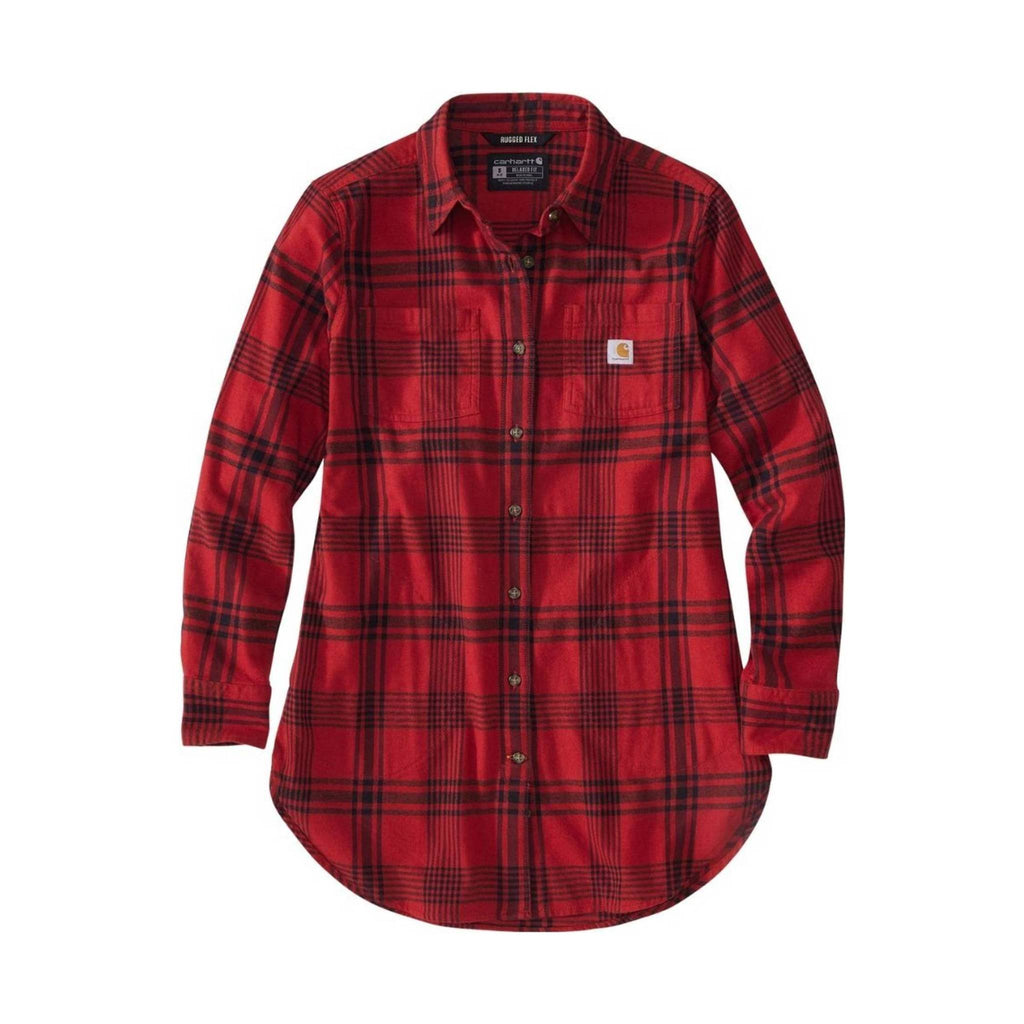Carhartt Women's Relaxed Fit Midweight Flannel Tunic - Chili Pepper - Lenny's Shoe & Apparel