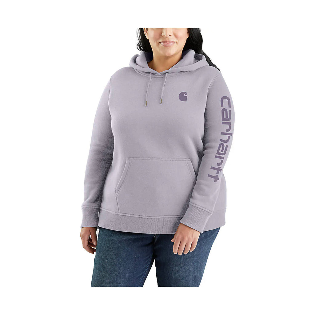 Carhartt Women's Relaxed Fit Midweight Logo Sleeve Graphic Sweatshirt - Lilac Haze - Lenny's Shoe & Apparel