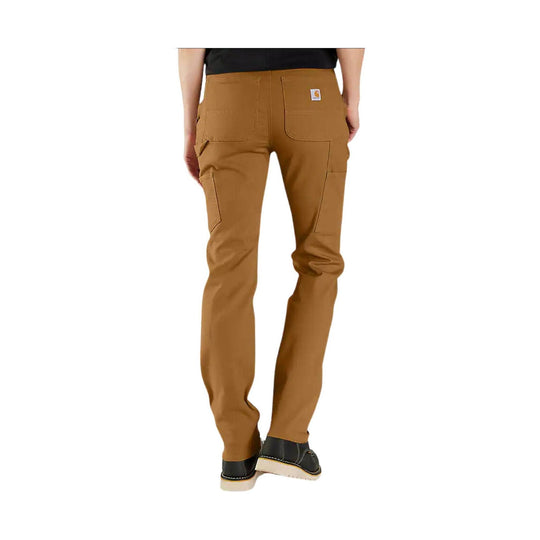 Brown work pants shown from the back with large patch pockets and cargo-style side pockets