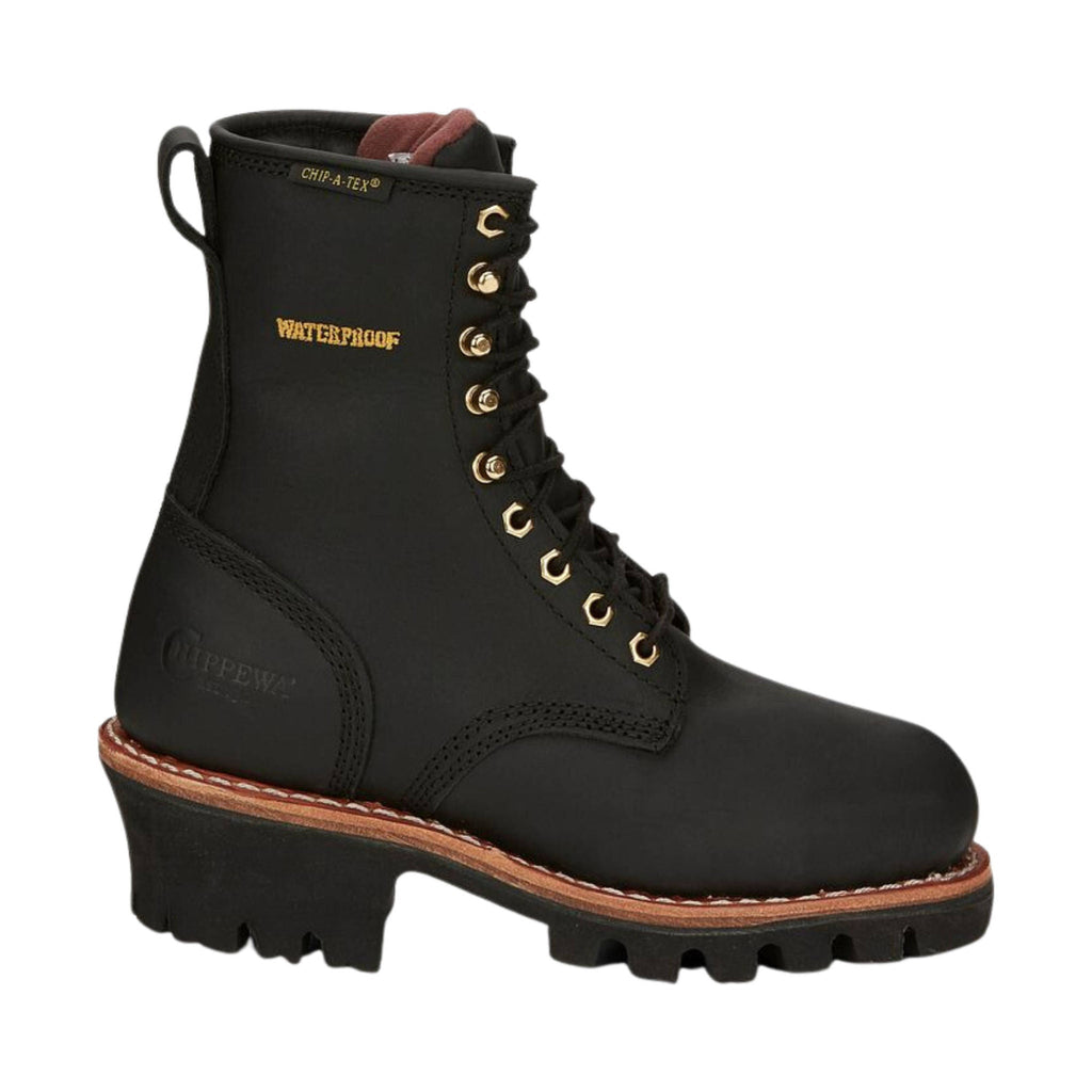 Chippewa Women's Tinsley 8 Inch Waterproof Insulated Steel Toe Logger Work Boots - Black Oiled - Lenny's Shoe & Apparel
