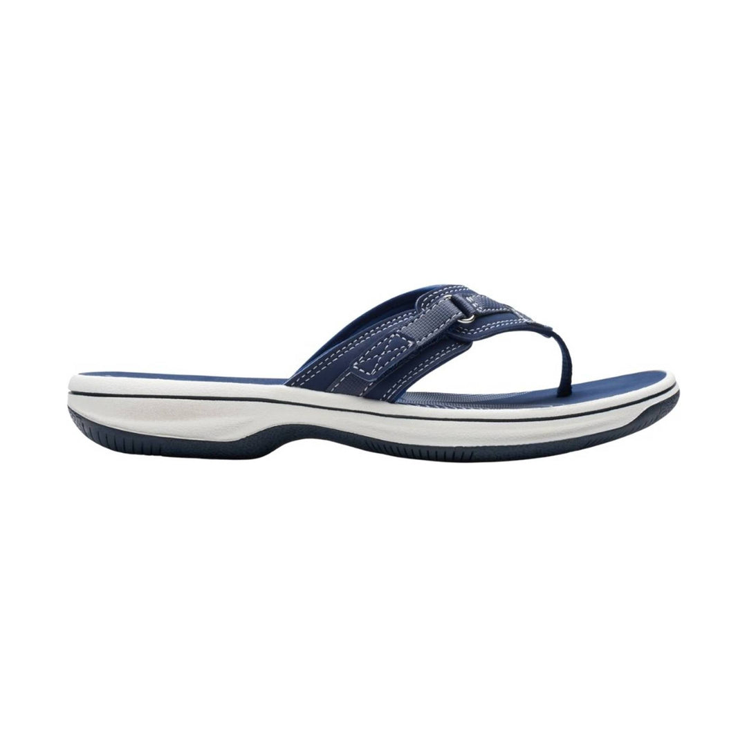 Navy thong sandal with white midsole and thick strap detail