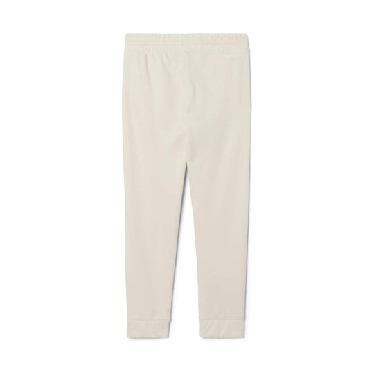 Light beige jogger pants with a small logo at the upper hip